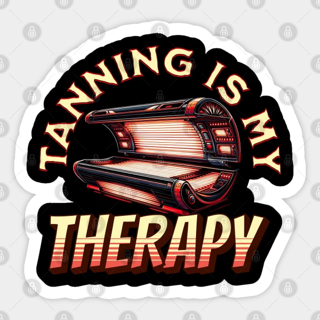 Tanning Is My Therapy Sun Tan Funny Beach Lover Design Sticker by woormle
